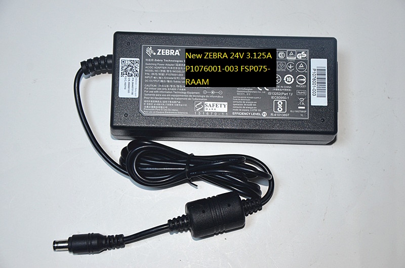 100% Brand New ZEBRA 24V 3.125A AC/DC ADAPTER P1076001-003 FSP075-RAAM POWER SUPPLY